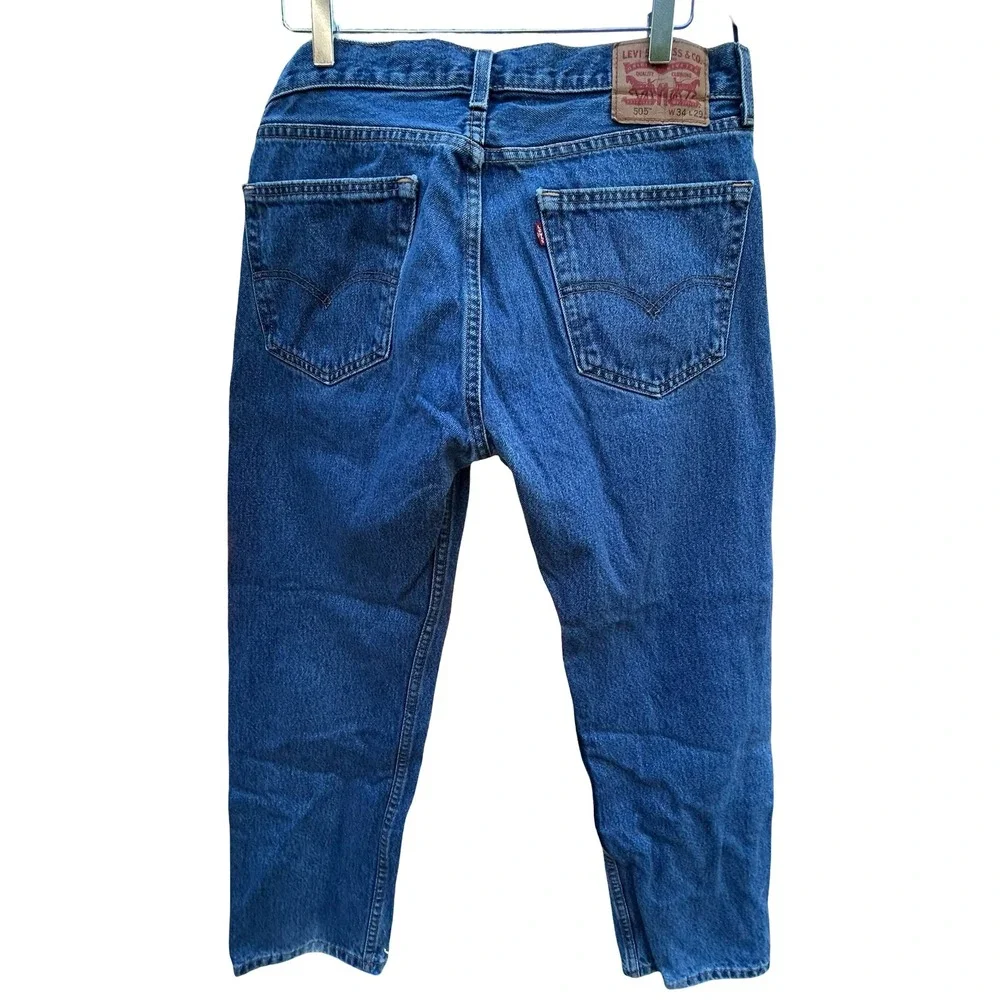 Levis 505 Regular Fit Straight Leg Mens Jeans Blue Medium Wash 34x29 00505-4886